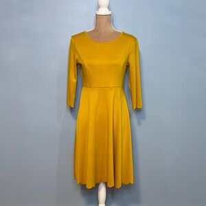 Pinkblush Mustard Long Sleeve Dress Size Medium